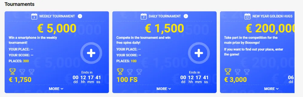 Weekly and daily tournaments at Slottica
