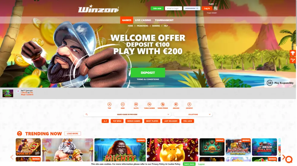A view of Winzon start page
