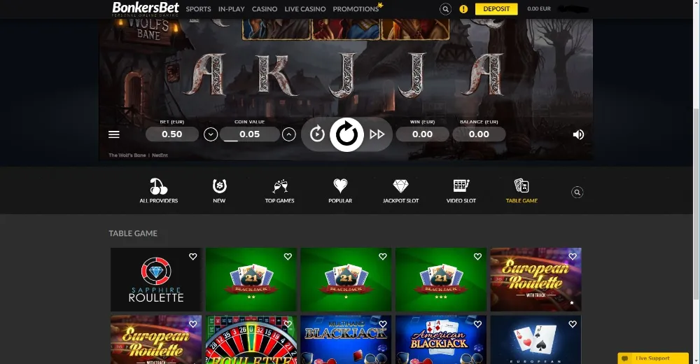 Print screen of Bonkersbet slot page