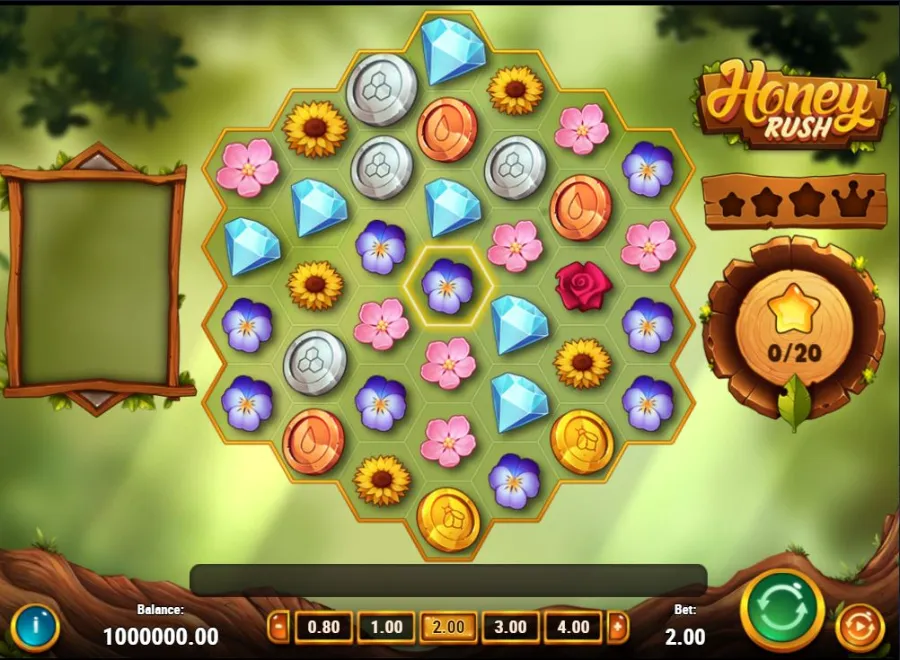 A view of Honey rush slot game
