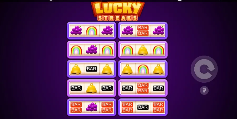 View of Lucky Streaks casino slot Jackpot mode